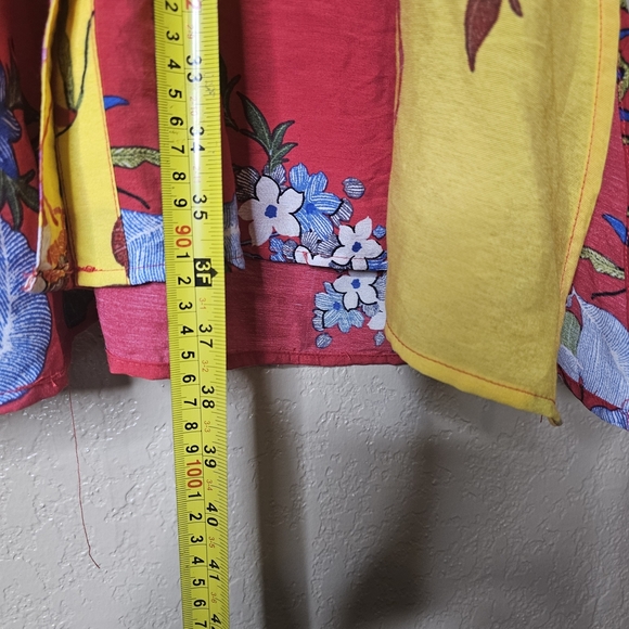 CALESSA Long Tunic Top Shirt Dress Button Up Abstract Artsy Pockets Size 2XL - Picture 4 of 6